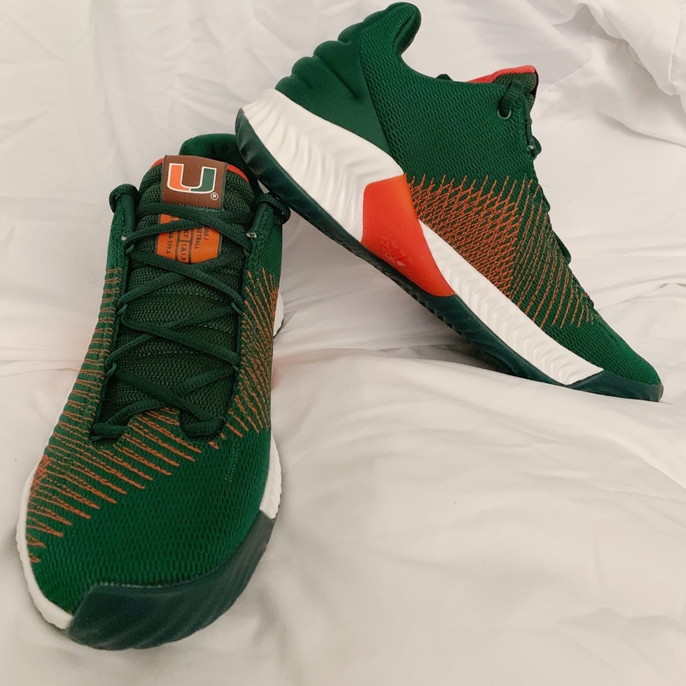 Brand New Adidas Miami Hurricanes Basketball Shoes